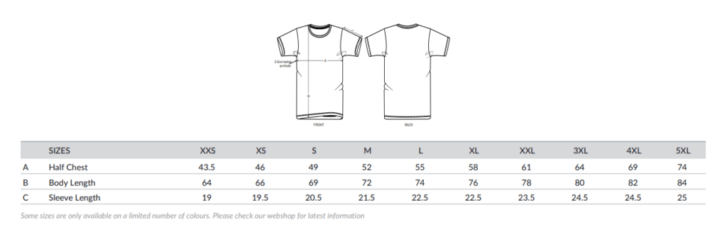 Fragile Oceans Short Sleeve Size Guide
