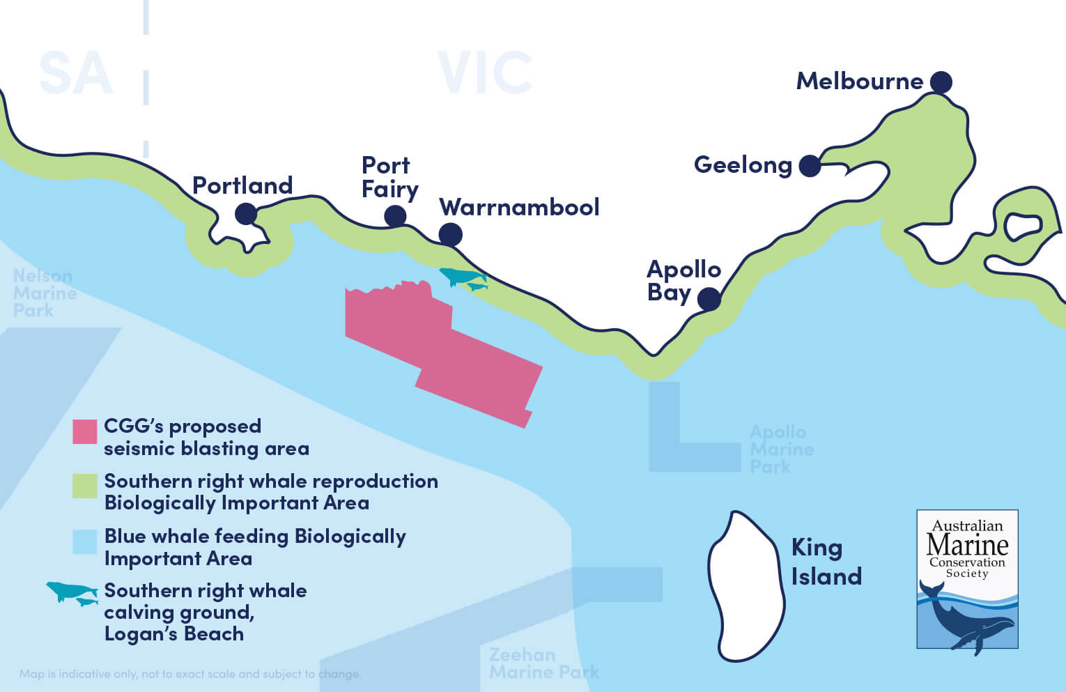 AMCS map of CGG seismic blasting proposal - February 2024