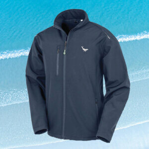 Spray jacket with humpback whale embroidery available by made-to-order at the AMCS Shop.
